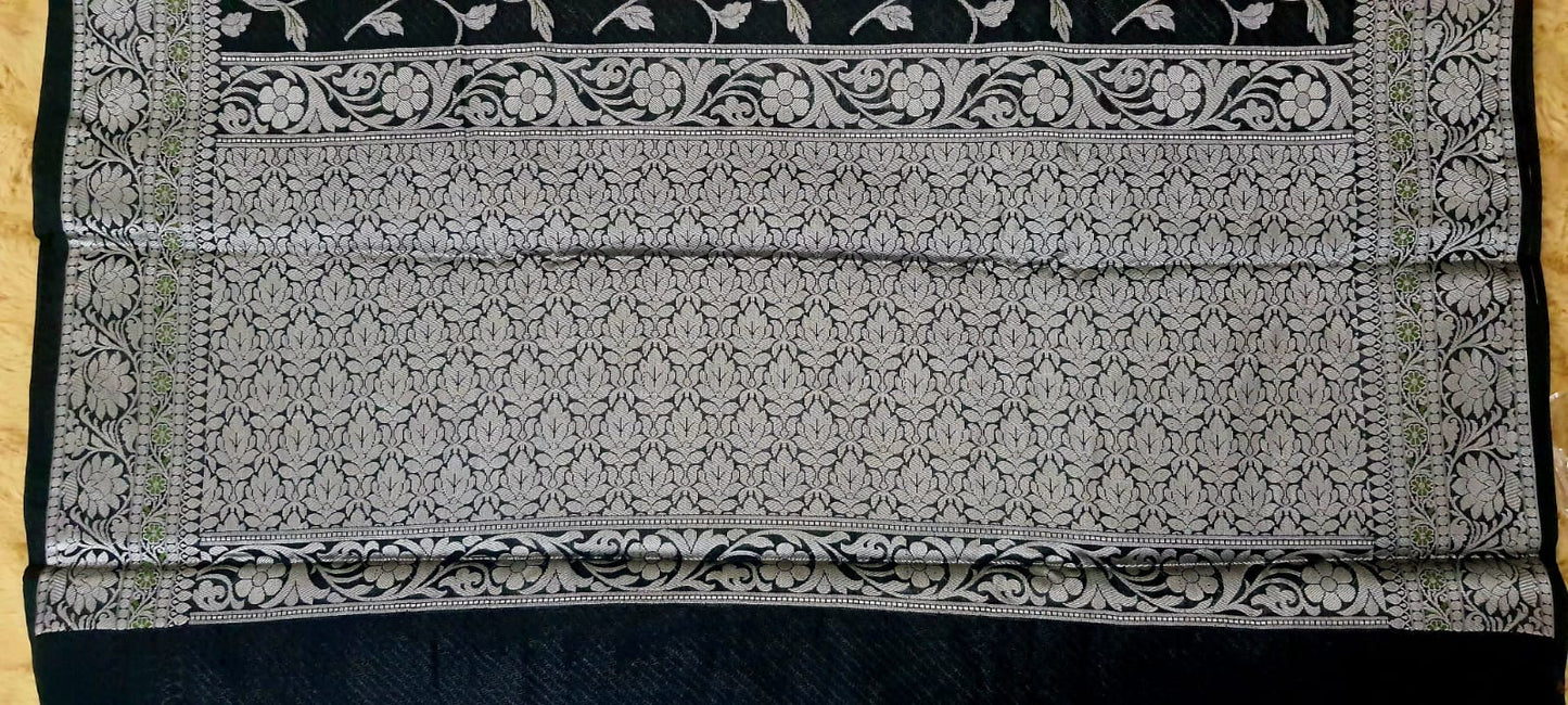 Semi Georgette Minakari Weave Banarasi Saree