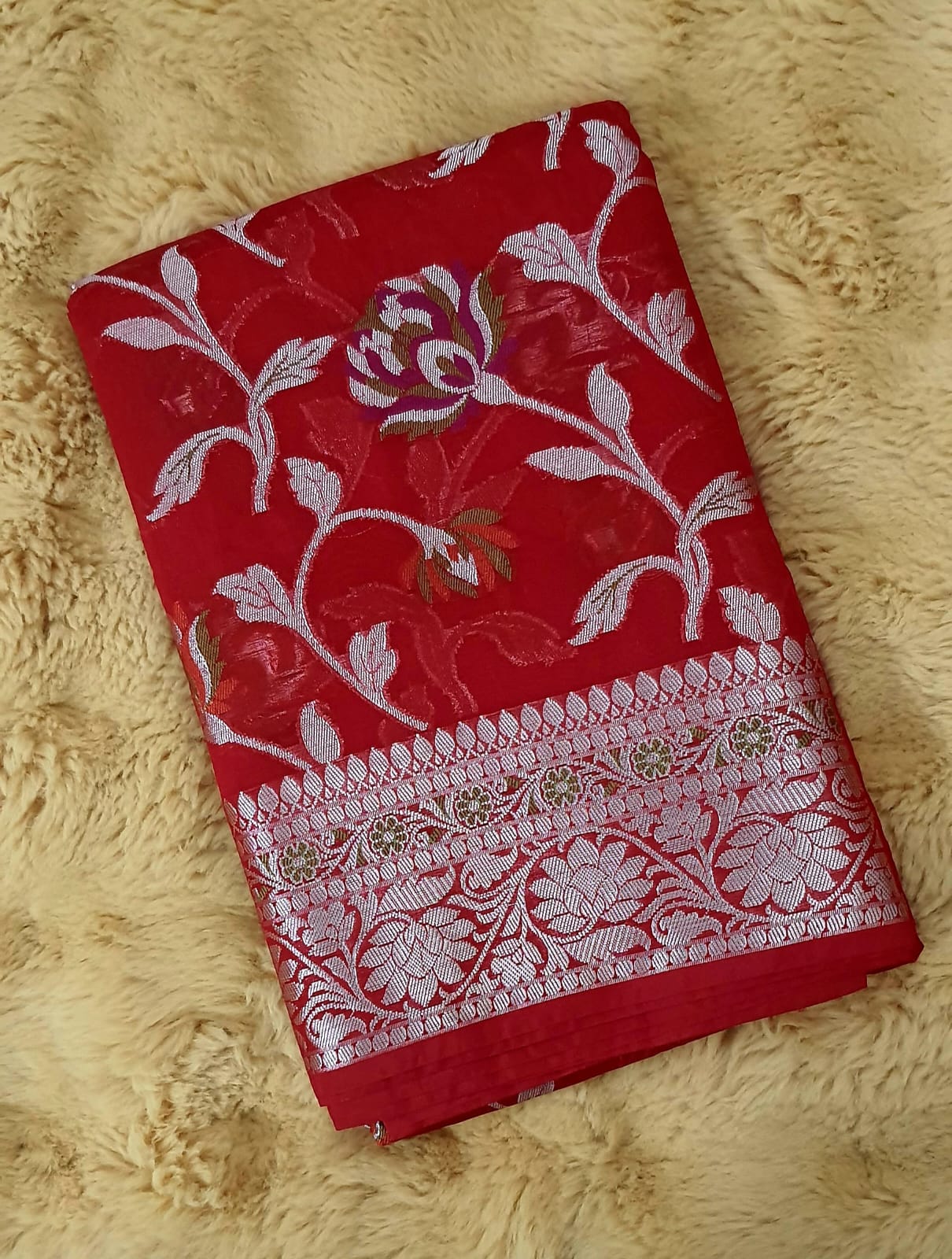 Semi Georgette Minakari Weave Banarasi Saree