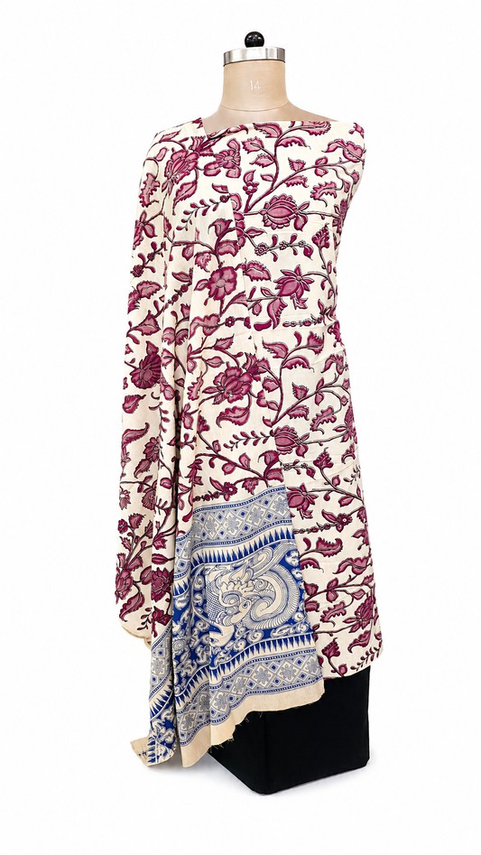 Onion Pink Kalamkari Cotton Salwar Kameez Dress Material