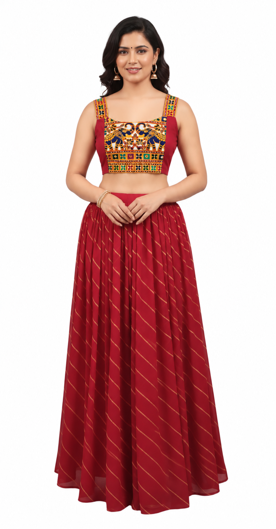 Festive Red Leheriya Navratri Chaniya Choli ALC37