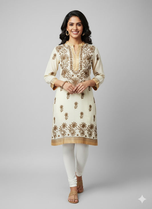 Yellow Chanderi cotton Stitched Kurta Dress Size 36 ACC22