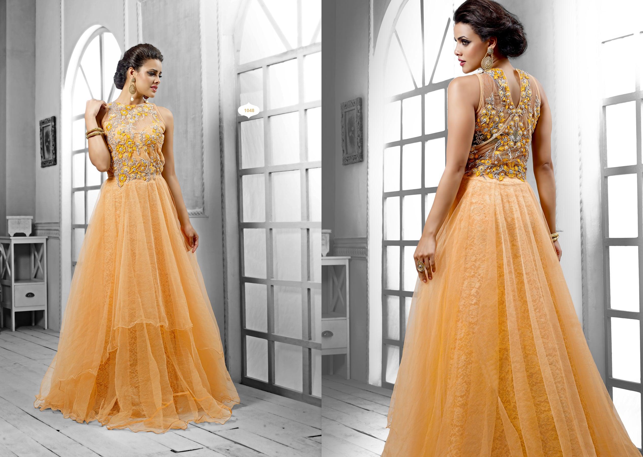 The best glitter pleated off the shoulder light yellow evening dress with  long sleeves from hocobee.com