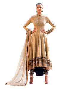 Designer Semi Stitched Beige Fusion Style Dress Material NAK11036-Anvi Creations-Salwar Kameez