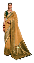 Load image into Gallery viewer, Beige Pure Soft Silk Paithani Saree KS1404 - Ethnic&#39;s By Anvi Creations