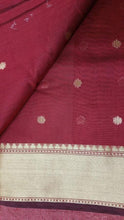 Charger l&#39;image dans la galerie, Maroon Banarasi Cotton Silk Saree with Running Blouse Fabric BS19 - Ethnic&#39;s By Anvi Creations