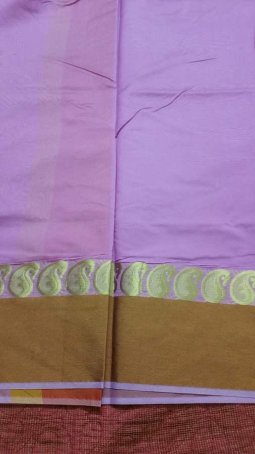 Mauve Banarasi Cotton Silk Saree with Running Blouse Fabric BS24 - Ethnic's By Anvi Creations