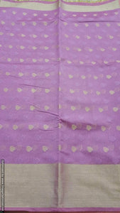 Mauve Banarasi Cotton Silk Saree with Running Blouse Fabric BS29 - Ethnic's By Anvi Creations