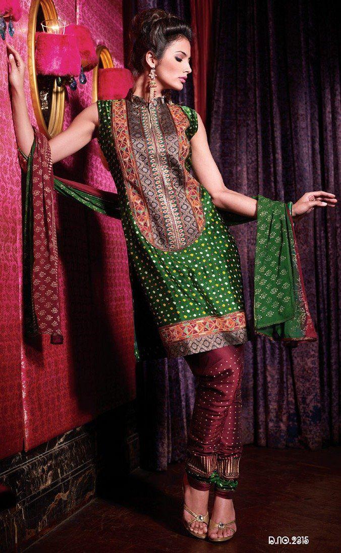 Green Embellished Silk Stitched  Salwar kameez Churidar SC2315-Anvi Creations-Ready to Wear Suits