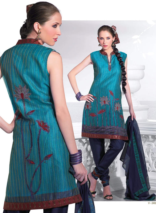 Multi Embellished Cotton Stitched  Salwar kameez Churidar SC2402-Anvi Creations-Ready to Wear Suits