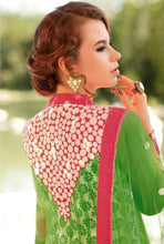 Charger l&#39;image dans la galerie, Green Net Anarkali With Printed Lining Semi Stitched Suit SC3011A-Anvi Creations-Salwar Kameez
