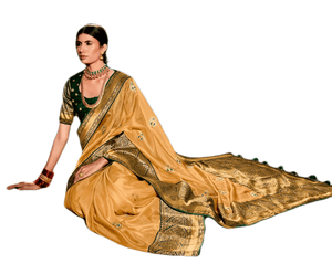 Beige Pure Soft Silk Paithani Saree KS1404 - Ethnic's By Anvi Creations