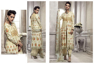Designer Beige Printed Heavy Pashmina Trouser Salwar kameez Material GAN35-Anvi Creations-Pashmina Dress Material