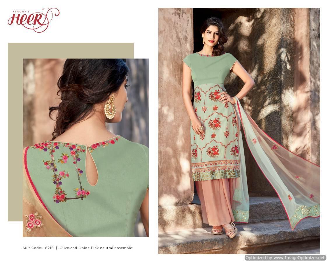 Heer Olive and Onion Pink Pure Cotton Embroidered Dress Material SC6215-Anvi Creations-Salwar Kameez