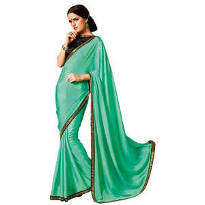 Exclusive Green Saree with Designer Blouse Fabric SC709-Anvi Creations-Designer Saree