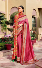 Load image into Gallery viewer, Onion Pink Dola Silk Saree with Shawl AAS43 - Ethnic&#39;s By Anvi Creations