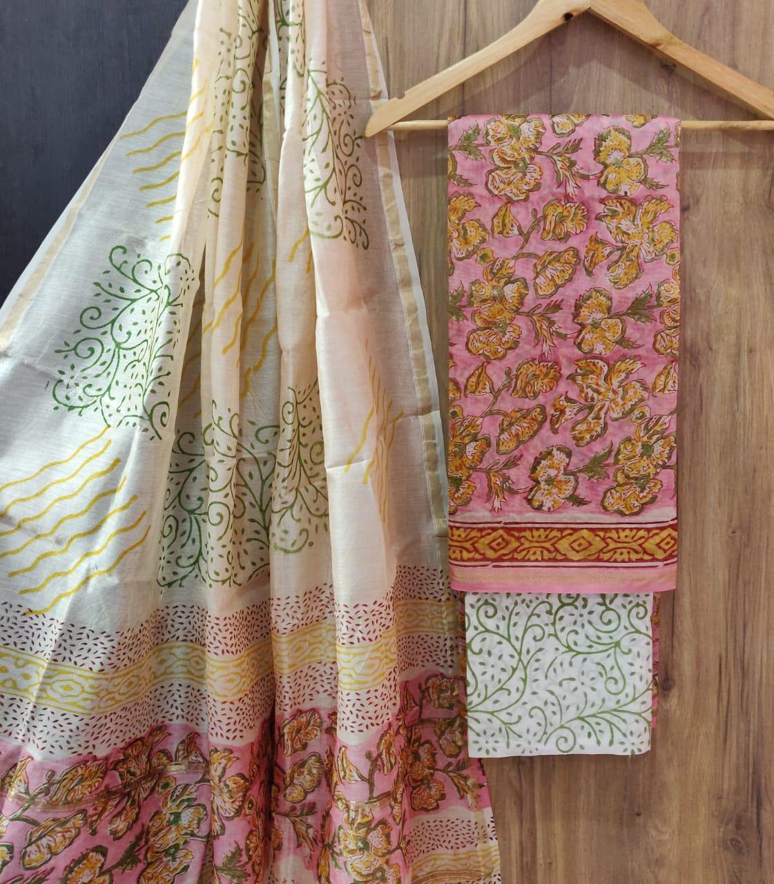 Exclusive Pink Chanderi Silk Salwar Kameez Dress Material AACH02-Anvi Creations-Chanderi Silk Suits