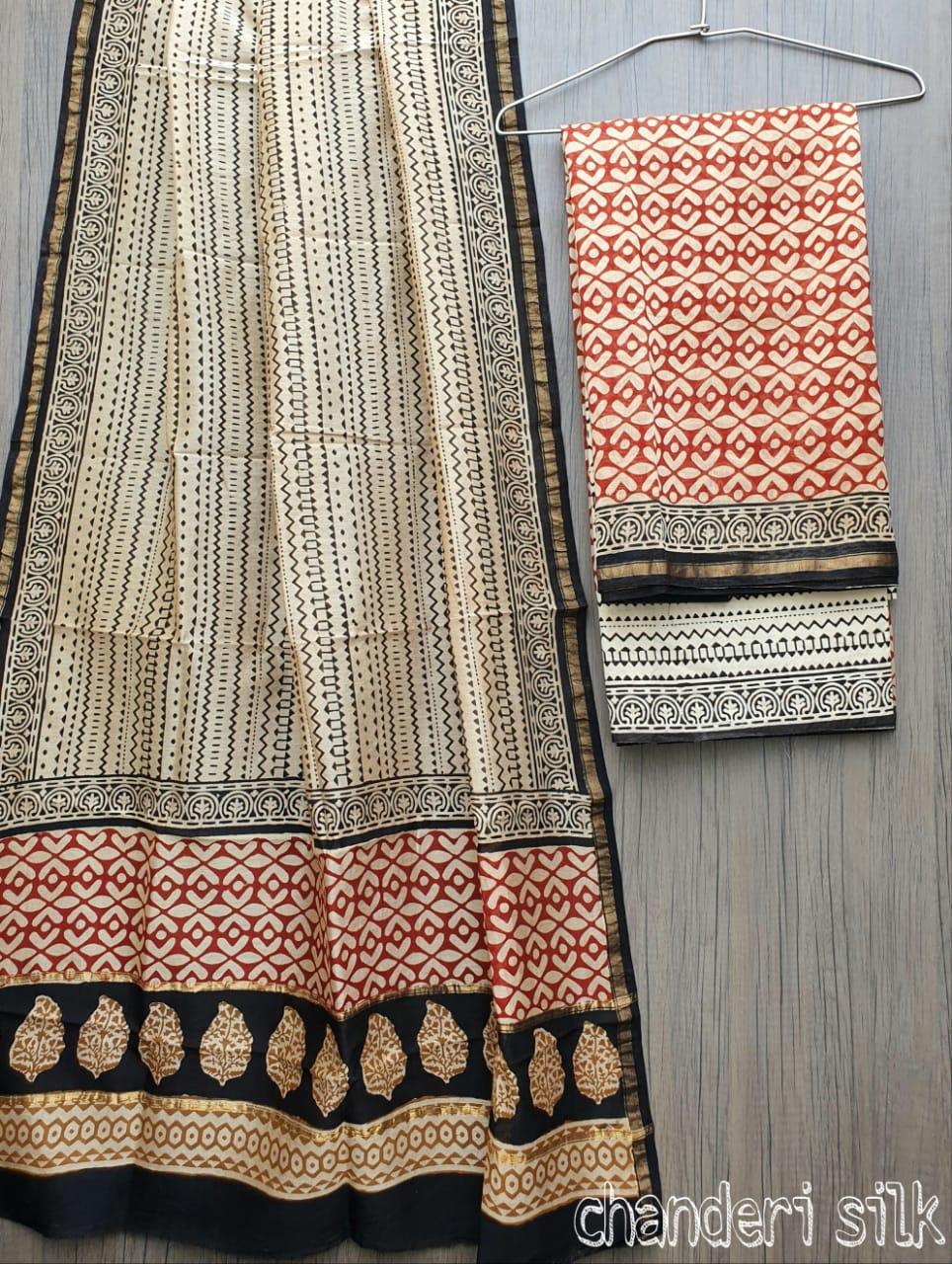 Exclusive Maroon Beige Chanderi Silk Salwar Kameez Dress Material AACH09-Anvi Creations-Chanderi Silk Suits