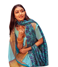 Load image into Gallery viewer, Light Blue Dola Silk Saree with Shawl AAS76-Anvi Creations-Designer Saree