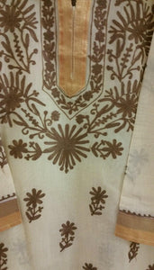 Yellow Chanderi cotton Stitched Kurta Dress Size 36 ACC22-Anvi Creations-Kurta,Kurti,Top,Tunic