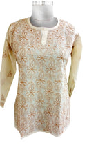 Charger l&#39;image dans la galerie, Beige Cotton Stitched Top Dress Size 40 ACC24-Anvi Creations-Kurta,Kurti,Top,Tunic