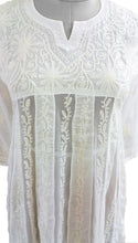 Charger l&#39;image dans la galerie, White Cotton &amp; Georgette Stitched Kurta Dress Size 36, 38, 42 ACC26-Anvi Creations-Kurta,Kurti,Top,Tunic