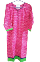 Load image into Gallery viewer, Pink Cotton Long Stitched Kurta With Jacket Dress Size 38 ACC36-Anvi Creations-Kurta,Kurti,Top,Tunic