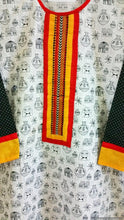 Load image into Gallery viewer, White Cotton Long Stitched Kurta Dress Size 38  ACC41-Anvi Creations-Kurta,Kurti,Top,Tunic