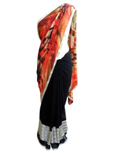 Load image into Gallery viewer, Pure Georgette Half and Half Embellished Saree-Anvi Creations-Designer Saree