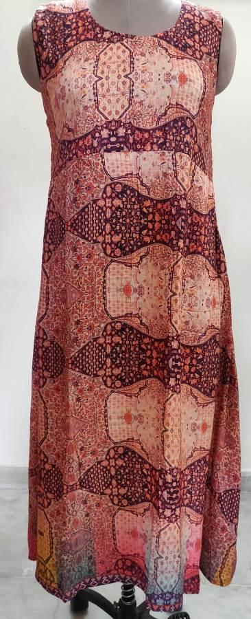 Designer Raw Cotton Silk Digital Printed Long Maxi Dress Free Size ACG05-Anvi Creations-Partywear Gown