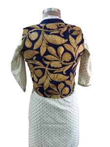 Blue Gotta Embroidered Ethnic Jacket Shrug ACJ04-Anvi Creations-Jacket,Koti
