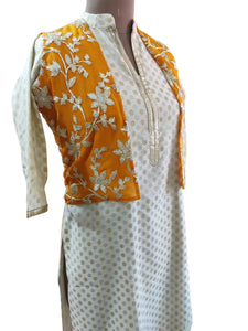 Orange Gotta Embroidered Ethnic Jacket Shrug ACJ05-Anvi Creations-Jacket,Koti