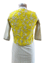Charger l&#39;image dans la galerie, Yellow Gotta Embroidered Ethnic Jacket Shrug ACJ07-Anvi Creations-Jacket,Koti