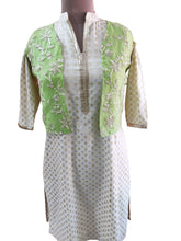 Load image into Gallery viewer, Light Green Gotta Embroidered Ethnic Jacket Shrug ACJ19-Anvi Creations-Jacket,Koti