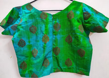 Load image into Gallery viewer, Designer Shaded Green Raw Silk Ready to Wear Blouse Crop Top ACP11-Ethnic&#39;s By Anvi Creations-Blouse,Readymade Blouse