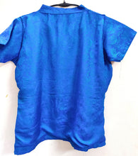 Charger l&#39;image dans la galerie, Designer Turquoise Blue Jequard Collared Ready to Wear Long Blouse ACP14-Ethnic&#39;s By Anvi Creations-Blouse,Readymade Blouse