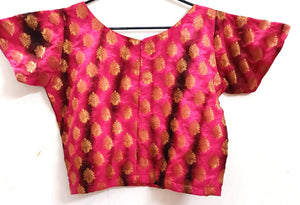 Designer Pink Shaded Ready to Wear Long Blouse Crop Top ACP15-Ethnic's By Anvi Creations-Blouse,Readymade Blouse