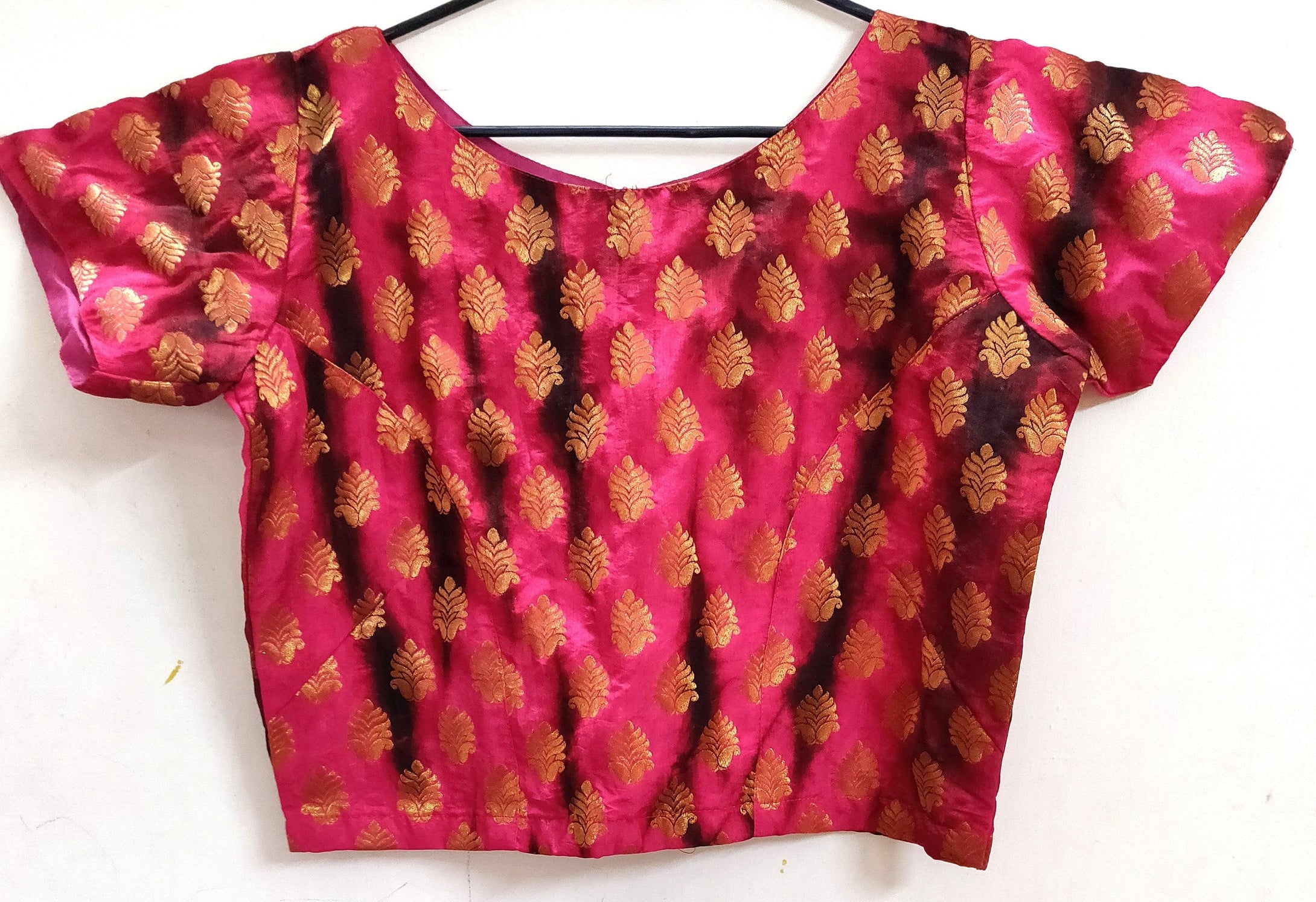 Designer Pink Shaded Ready to Wear Long Blouse Crop Top ACP15-Ethnic's By Anvi Creations-Blouse,Readymade Blouse