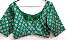 Charger l&#39;image dans la galerie, Designer Green Banarasi Brocade Silk Ready to Wear Blouse ACP17-Ethnic&#39;s By Anvi Creations-Blouse,Readymade Blouse