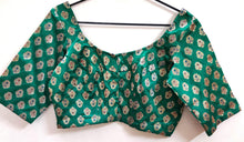 Charger l&#39;image dans la galerie, Designer Green Banarasi Brocade Silk Ready to Wear Blouse ACP17-Ethnic&#39;s By Anvi Creations-Blouse,Readymade Blouse