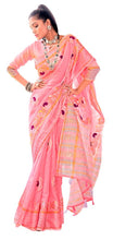 Load image into Gallery viewer, Baby Pink Pure Linen Cotton saree with Gotta Patti Work AD4701 - Ethnic&#39;s By Anvi Creations