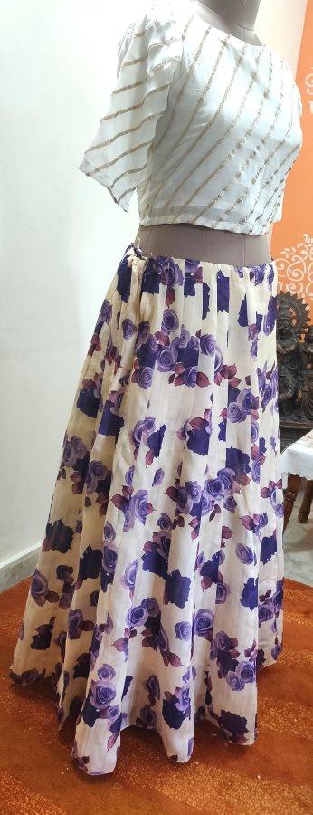 Designer Bhagalpuri Digital Printed Ready To Wear Lehenga Skirt Only ALC13 - Ethnic's By Anvi Creations
