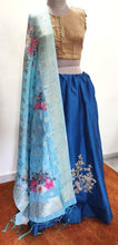 Charger l&#39;image dans la galerie, Designer Teal Blue Dupion Silk Ready To Wear Lehenga Skirt with Banarasi Dupatta ALC17 - Ethnic&#39;s By Anvi Creations