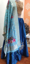Charger l&#39;image dans la galerie, Designer Teal Blue Dupion Silk Ready To Wear Lehenga Skirt with Banarasi Dupatta ALC17 - Ethnic&#39;s By Anvi Creations