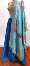Load image into Gallery viewer, Designer Teal Blue Dupion Silk Ready To Wear Lehenga Skirt with Banarasi Dupatta ALC17 - Ethnic&#39;s By Anvi Creations