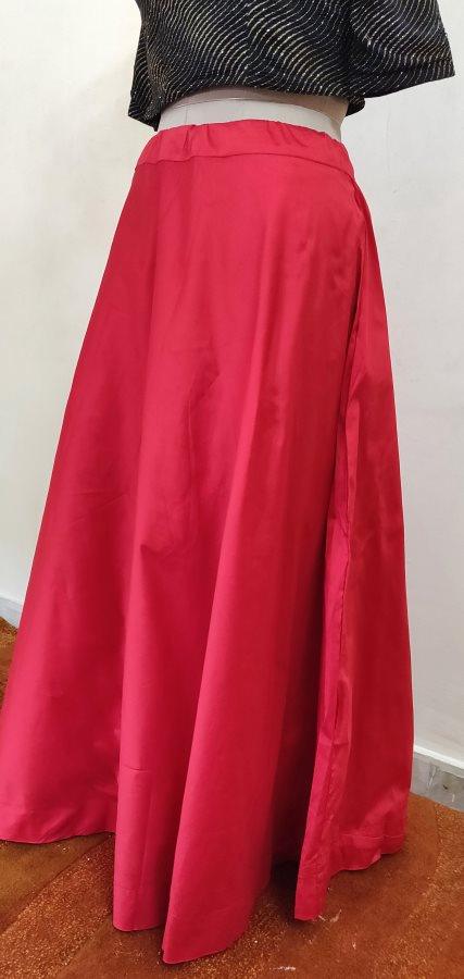 Red Dupion Silk Ready To Wear Lehenga Skirt Only ALC18 - Ethnic's By Anvi Creations