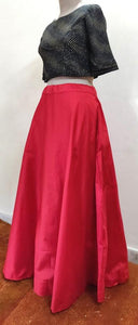 Red Dupion Silk Ready To Wear Lehenga Skirt Only ALC18 - Ethnic's By Anvi Creations