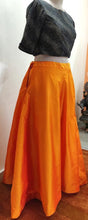 Load image into Gallery viewer, Orange Dupion Silk Ready To Wear Lehenga Skirt Only ALC19 - Ethnic&#39;s By Anvi Creations