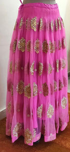 Designer Heavy Embroidered Purplish Pink Ready To Wear Lehenga Skirt Only ALC24 - Ethnic's By Anvi Creations