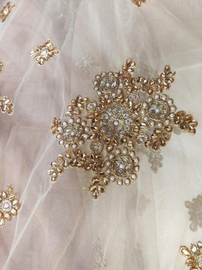 Designer Heavy Embroidered Beige Ready To Wear Lehenga Skirt Only ALC25 - Ethnic's By Anvi Creations