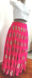 Designer Heavy Embroidered Deep Pink Ready To Wear Lehenga Skirt Only ALC26 - Ethnic's By Anvi Creations